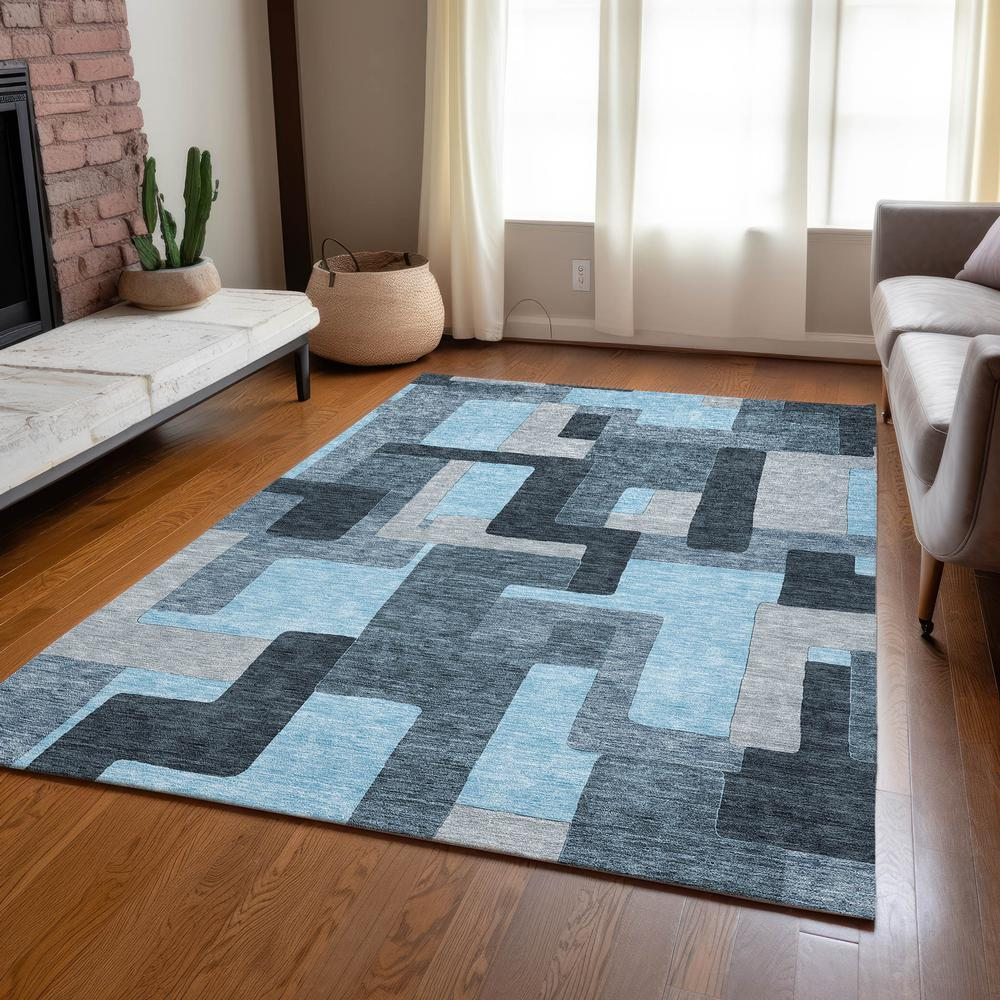 Blue Chantille ACN955 9x12 rug by Start2Finish, featuring a soft, textured pattern perfect for living rooms and bedrooms.