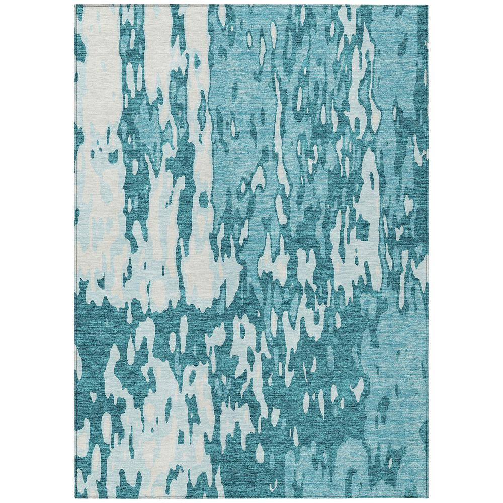Start2Finish Chantille ACN957 teal 9x12 rug with intricate pattern and soft texture, showcasing vibrant teal color and detailed design.