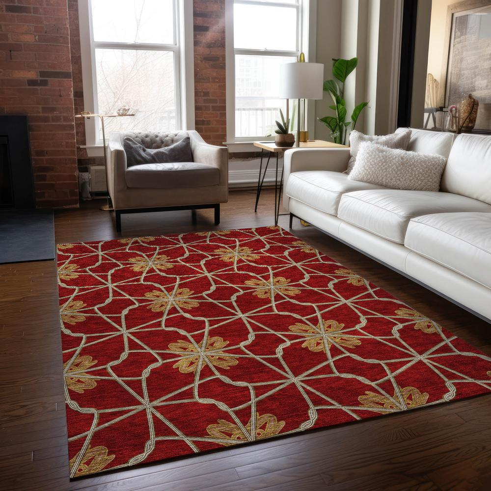 Start2Finish Chantille ACN958 orange 10x14 rug with intricate pattern and soft texture, suitable for living room or bedroom decor.