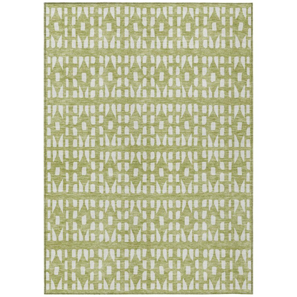 Start2Finish Chantille ACN963 green 5x7.5 rug with intricate pattern and soft texture, ideal for living room or bedroom decor.