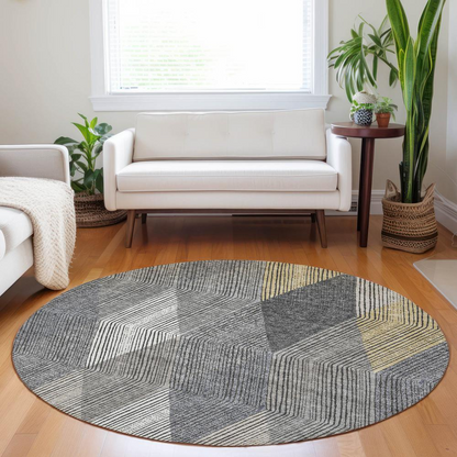Gray Chantille ACN962 8x8 rug by Start2Finish, featuring soft woven texture and modern design for living room or bedroom decor.