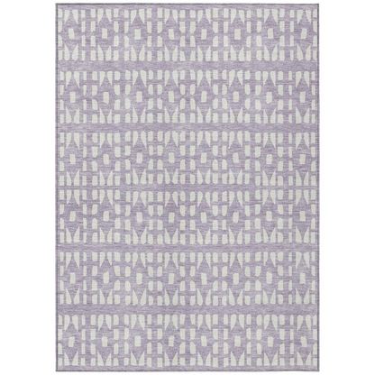 Start2Finish Chantille ACN963 purple 10x14 rug with intricate pattern, soft texture, and vibrant color in a living room setting.