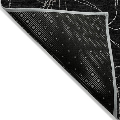 Start2Finish Chantille ACN968 black 10x14 rug with intricate pattern, soft texture, and modern design for living or bedroom decor.