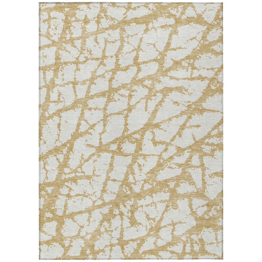 Start2Finish Chantille ACN972 gold rug, 9x12 feet, with intricate woven pattern and soft texture, ideal for living room decor.
