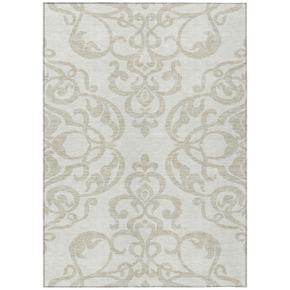 Start2Finish Chantille ACN973 ivory 5x7.5 rug with soft, textured fibers and elegant design, perfect for living room or bedroom decor.