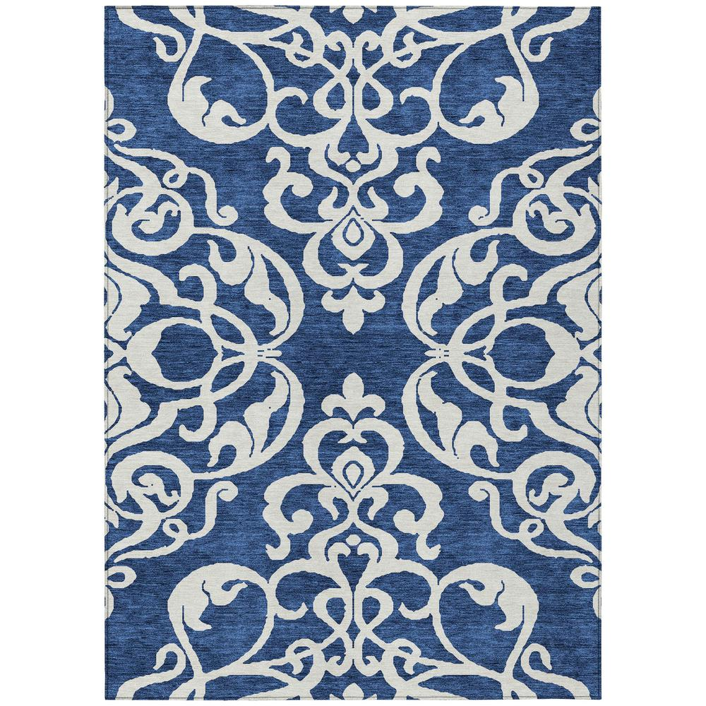 Start2Finish Chantille ACN973 blue 8x10 rug with intricate pattern, soft texture, and vibrant color for a stylish room accent.