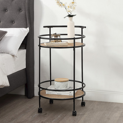 Designs2Go Charlie serving bar cart by Start2Finish, modern furniture with wheels and multiple shelves for drinks and accessories.