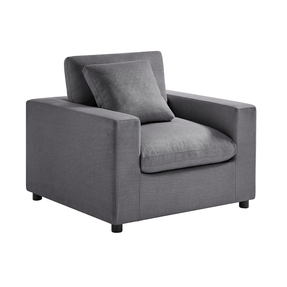 Start2Finish Casella Modern Armchair in charcoal with sleek design and cushioned seating for contemporary living spaces.