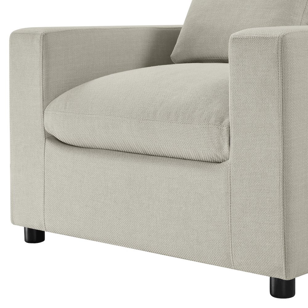 Start2Finish Casella Modern Armchair in beige with sleek design and cushioned seat, perfect for contemporary living spaces.