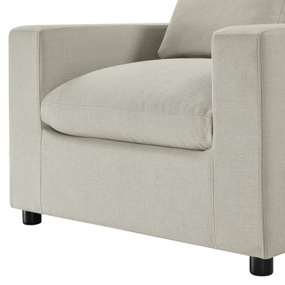 Start2Finish Casella Modern Armchair in beige with sleek design and cushioned seat, perfect for contemporary living spaces.