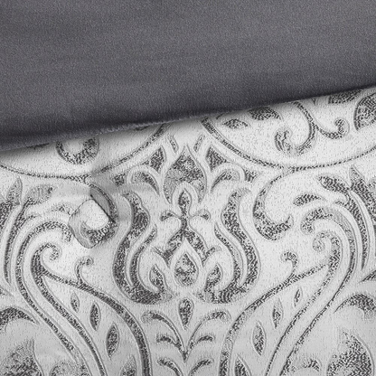 Start2Finish 12-piece jacquard comforter set with matching bed sheets, featuring elegant woven patterns and soft, luxurious fabric.