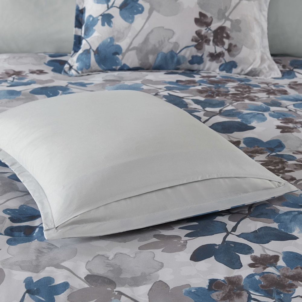 Blue Alexis Comforter Set with matching bed sheets from Start2Finish, featuring a cozy, stylish bedding ensemble.