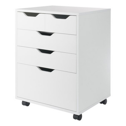 White Halifax Bins &amp; Drawers Storage Mobile Cabinet by Start2Finish with multiple drawers for organized furniture storage.