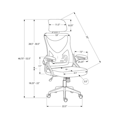 Adjustable height ergonomic office chair by Start2Finish with cushioned seat and backrest, suitable for workspace comfort.