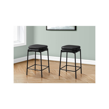 Set of 2 Start2Finish counter height kitchen barstools with wooden seats and metal legs, ideal for home kitchen or breakfast bar.
