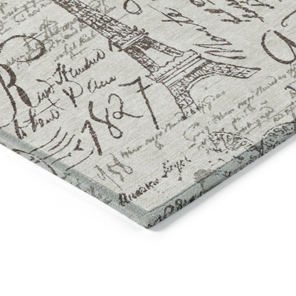 Machine washable indoor/outdoor Chantille linen rug by Start2Finish, 5&