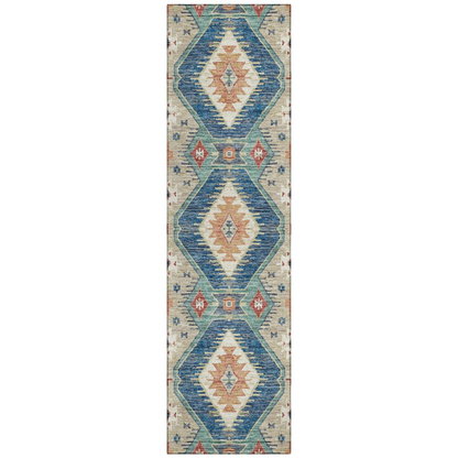 Start2Finish navy indoor/outdoor Chantille ACN2210 runner rug, machine washable, 2&