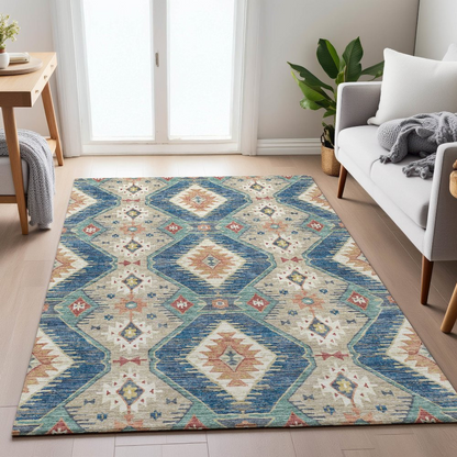 Start2Finish navy indoor/outdoor chantille ACN2210 rug, 3&