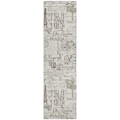 Start2Finish Machine Washable Linen indoor/outdoor Chantille runner rug, 2&