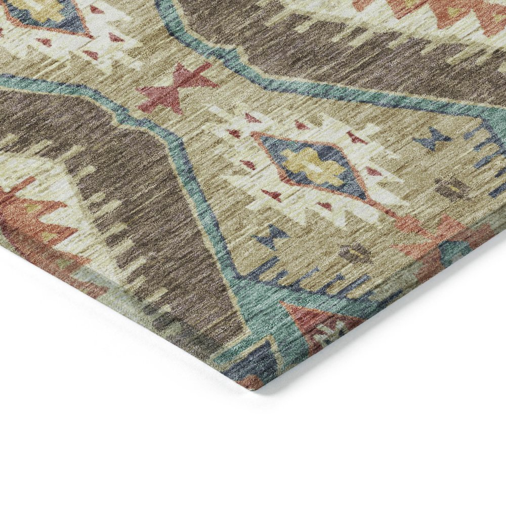 Start2Finish Machine Washable Indoor/Outdoor Chantille Khaki Rug, 3&