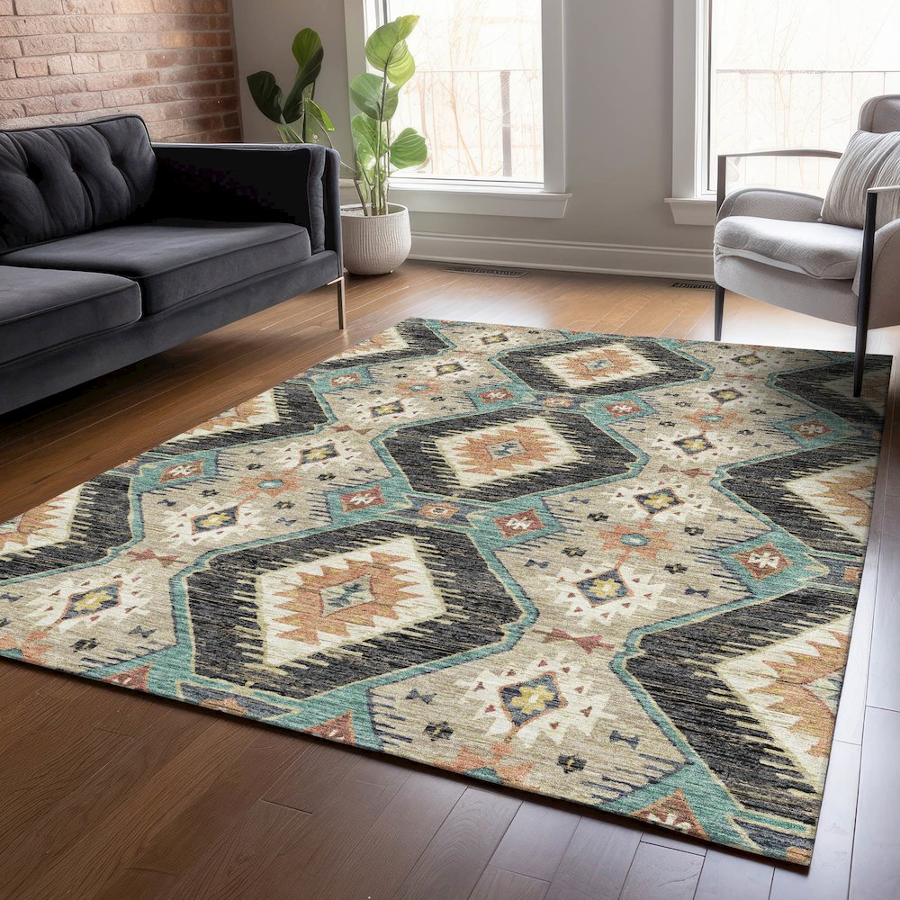 Start2Finish black indoor/outdoor Chantille ACN2210 rug, 5&