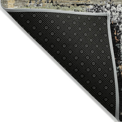 Black indoor/outdoor Chantille ACN2212 runner rug by Start2Finish, machine washable, 2&
