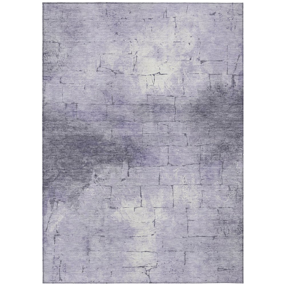 Start2Finish lavender indoor/outdoor chantille rug, 5x7.6 feet, machine washable, with intricate pattern and soft texture.