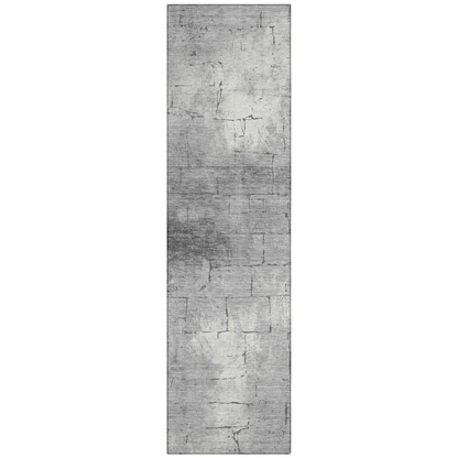 Gray indoor/outdoor Chantille runner rug by Start2Finish, machine washable, measuring 2&