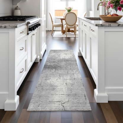 Gray indoor/outdoor Chantille runner rug by Start2Finish, machine washable, 2&