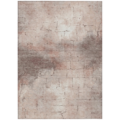 Start2Finish machine washable indoor/outdoor Chantille ACN2215 coral 3x5 rug with intricate pattern and vibrant color.