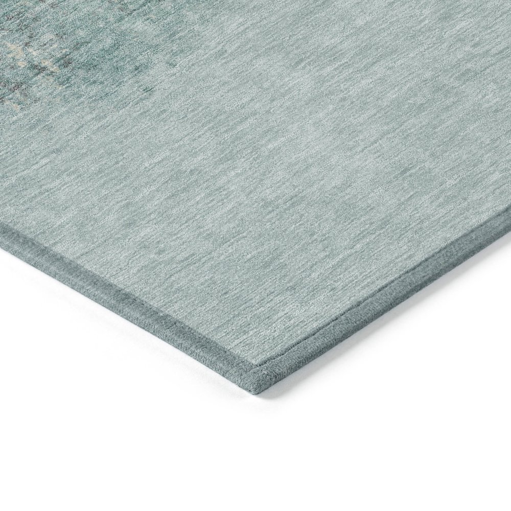 Start2Finish teal indoor/outdoor chantille 8x10 rug with machine washable design and intricate pattern.
