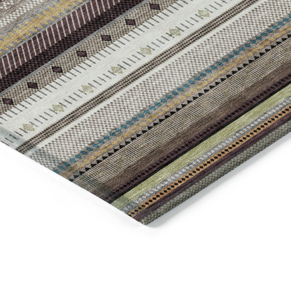 Start2Finish brown machine washable indoor/outdoor Chantille rug, 3&