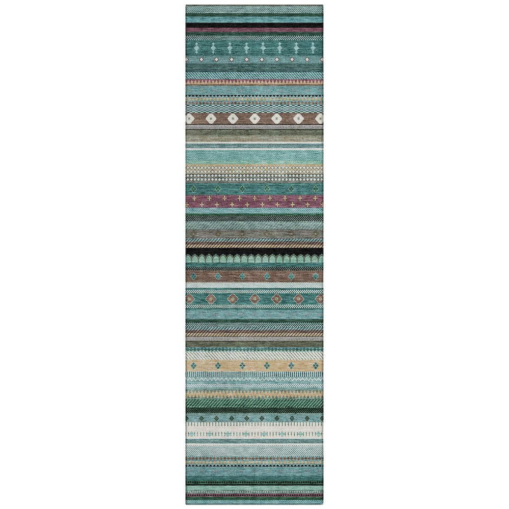 Start2Finish teal indoor/outdoor Chantille rug, machine washable 2&