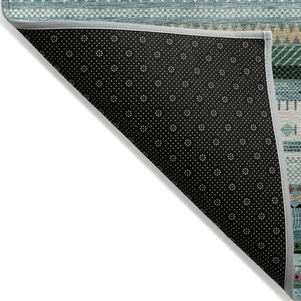Start2Finish teal indoor/outdoor chantille rug, 2&