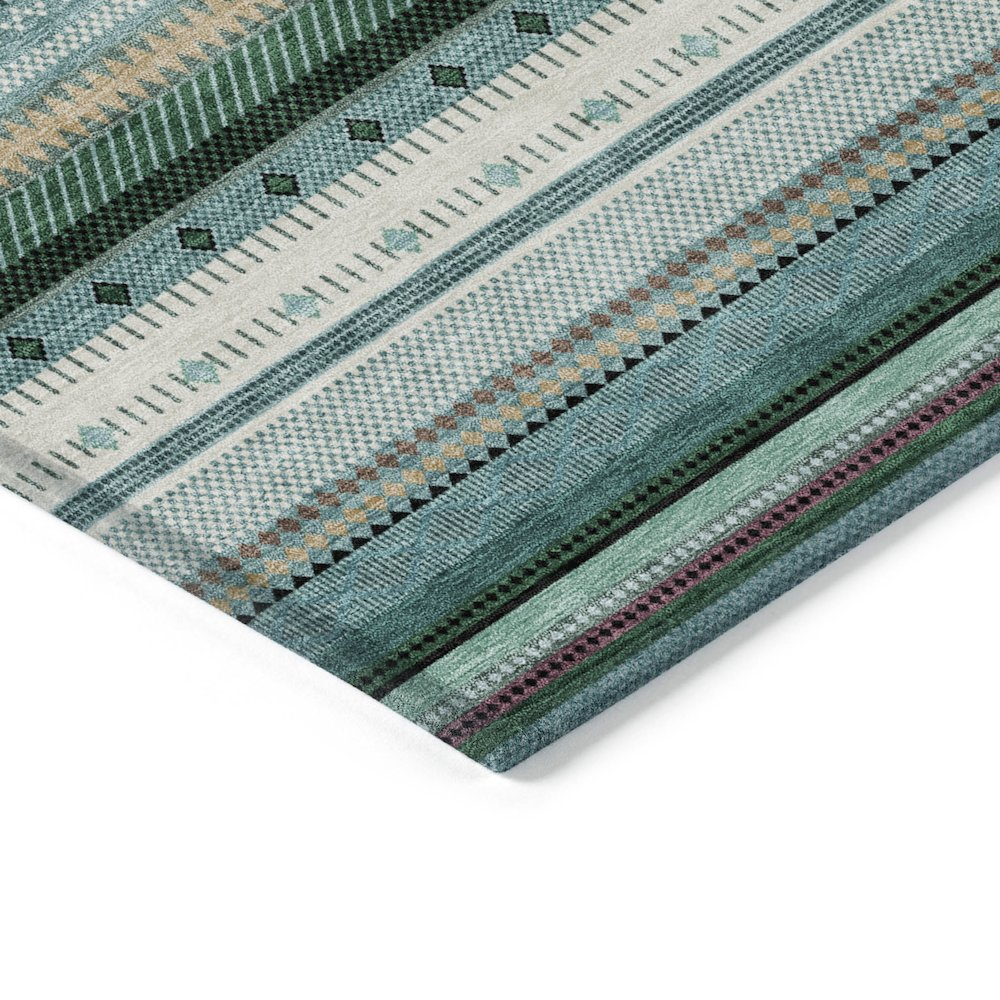 Start2Finish teal indoor/outdoor chantille runner rug, machine washable, 2&