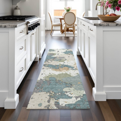 Start2Finish seafoam indoor/outdoor Chantille ACN2217 rug, machine washable 2&