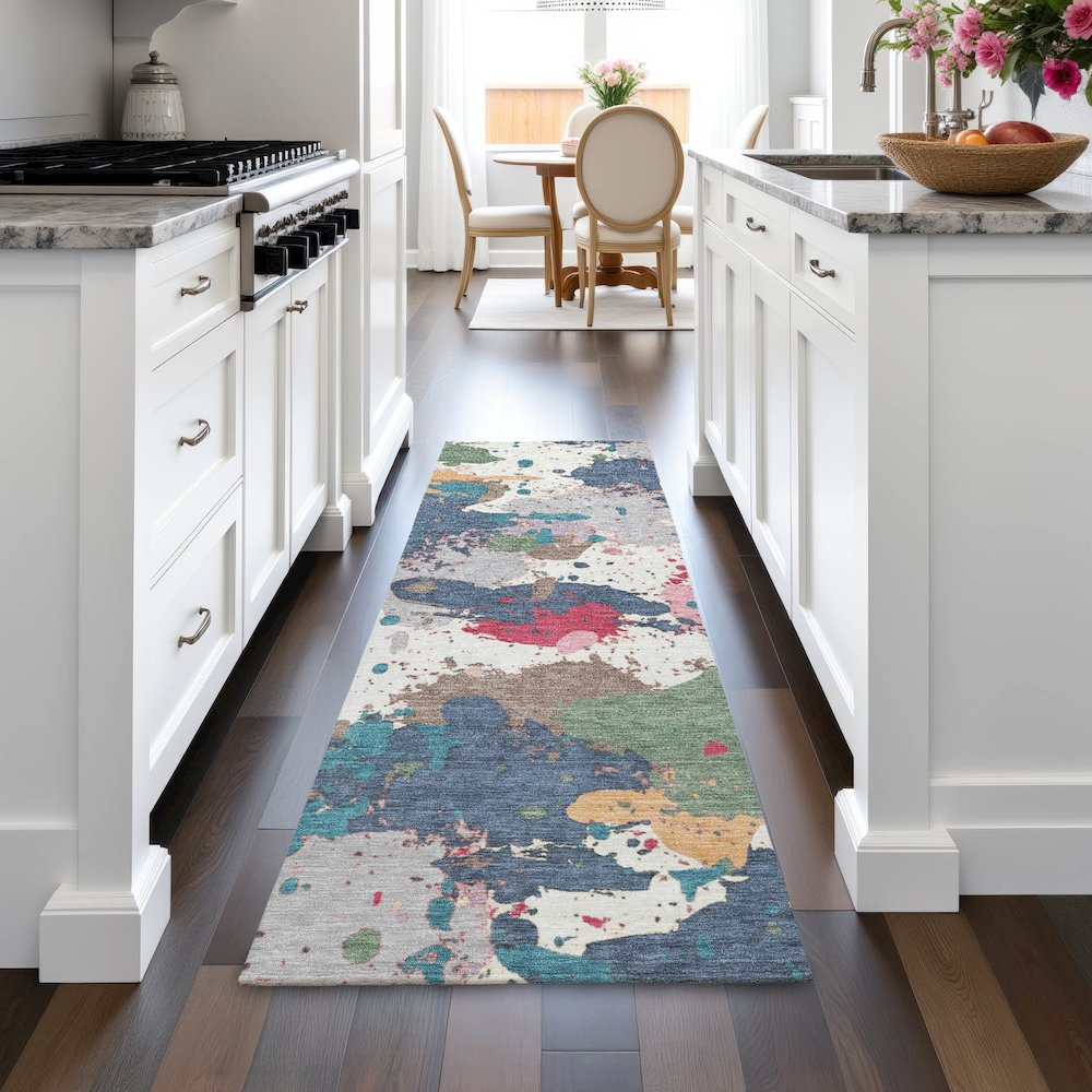 Start2Finish ivory indoor/outdoor Chantille runner rug, machine washable, 2&