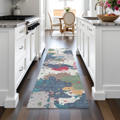 Start2Finish ivory indoor/outdoor Chantille runner rug, machine washable, 2&