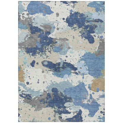 Machine washable indoor/outdoor Chantille ACN2217 denim rug by Start2Finish, 8&