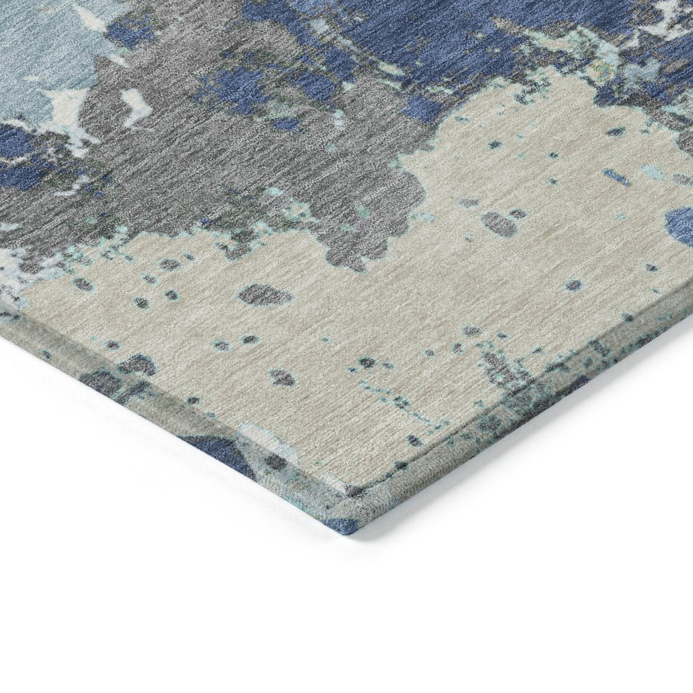 Start2Finish machine washable indoor/outdoor Chantille ACN2217 denim rug, 8&