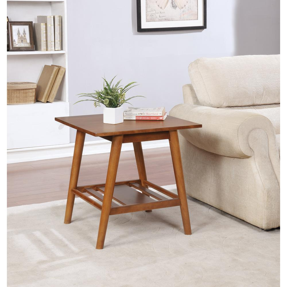 Start2Finish Charlotte end table with a sleek wooden surface and modern design, shown with a minimalist decor setting.
