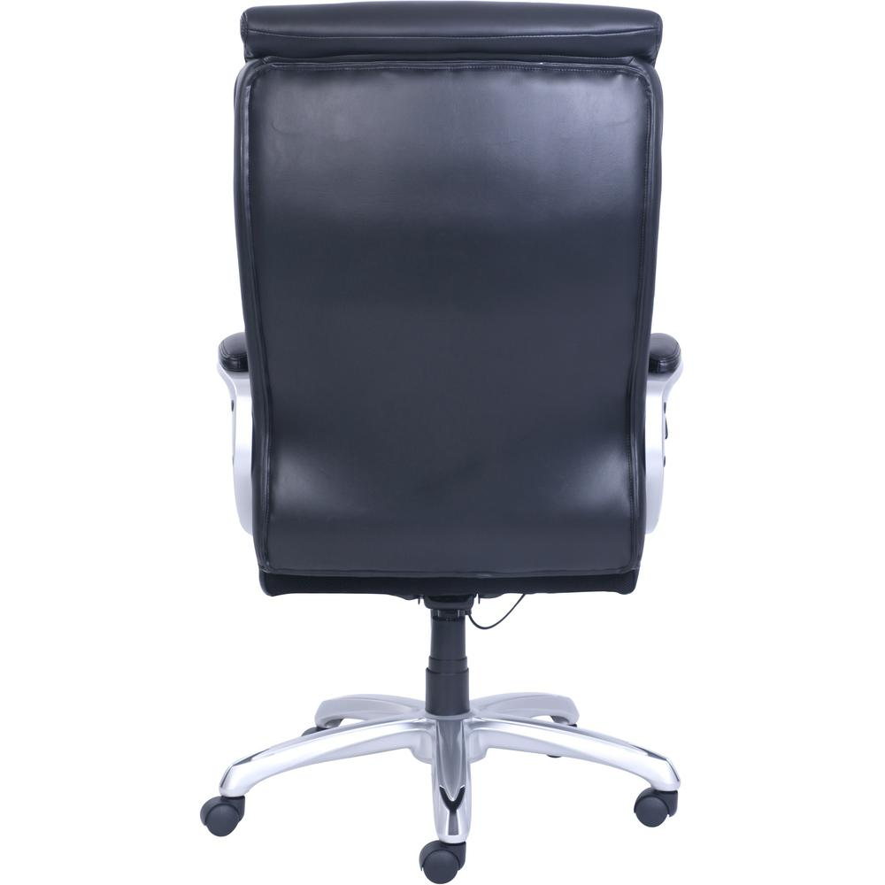 Start2Finish Lorell Wellness by Design big and tall black bonded leather office chair with armrests, 5-star base, and flexible air technology