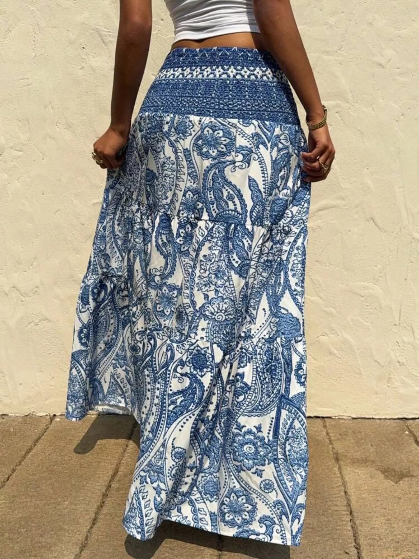 Printed high waist maxi skirt from Ruby Styx, flowing women&