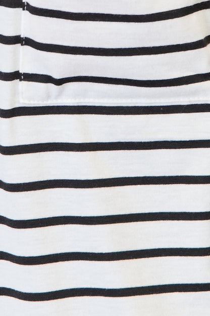 Pear Daisy Double Take striped open front longline cardigan for home and garden, featuring a stylish, cozy knit design.