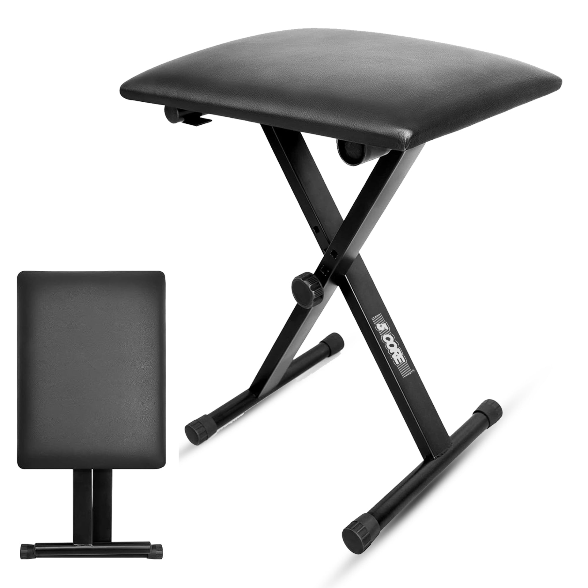 Start2Finish 5 Core Keyboard Bench with 2-inch padded cushion, adjustable height, portable piano and guitar seat.