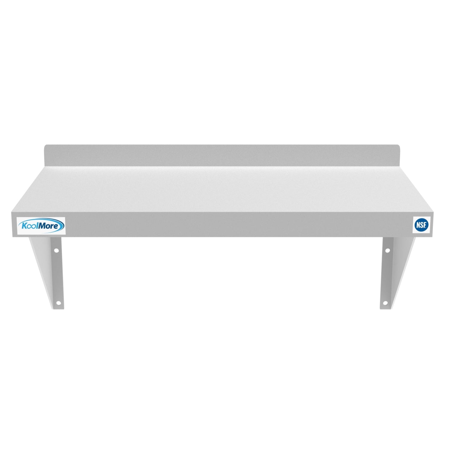 Stainless-steel 12x24-inch heavy-duty wall shelf by Violet Blackhaw, ideal for food and beverage storage in commercial kitchens.