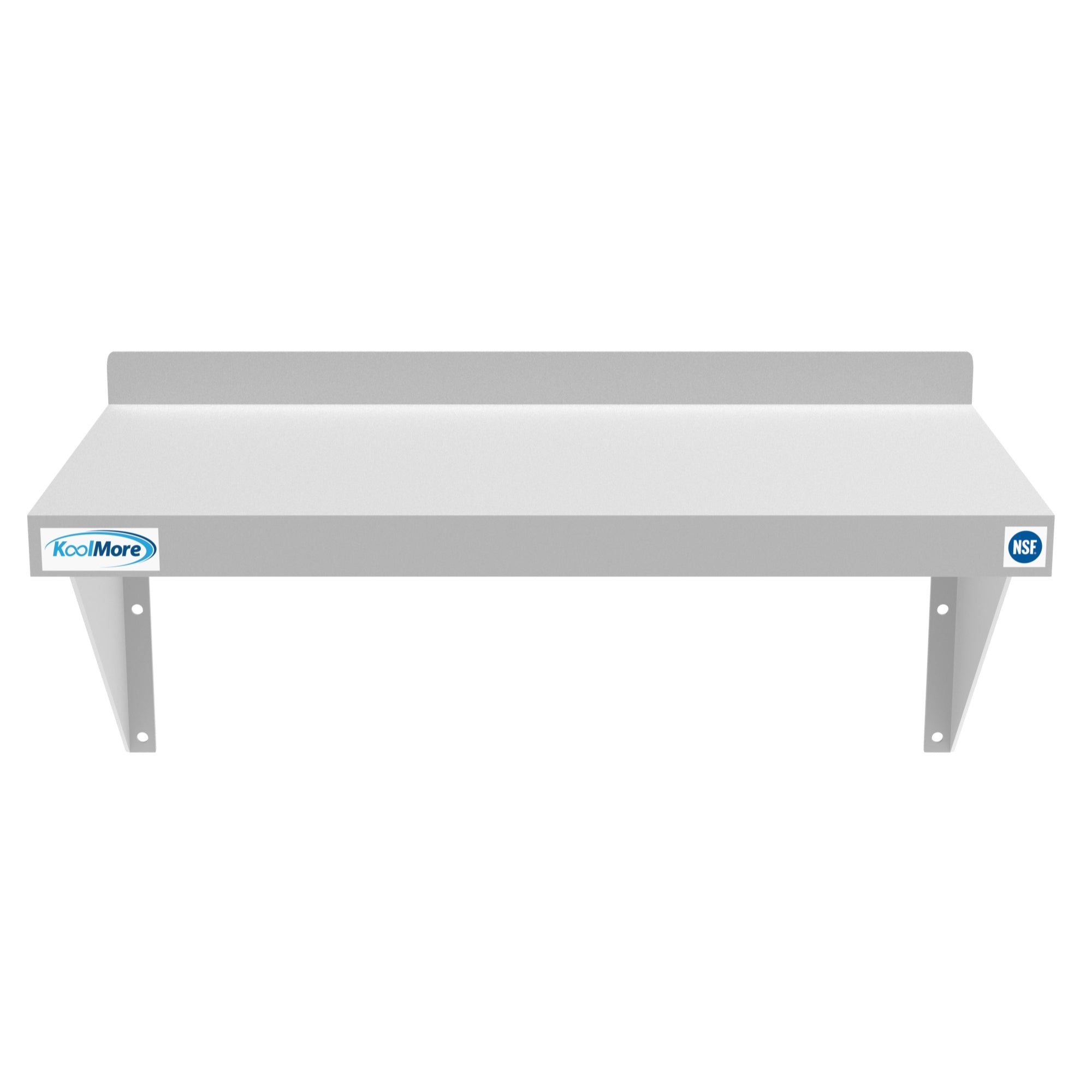 Stainless-steel 12x24-inch heavy-duty wall shelf by Violet Blackhaw, ideal for food and beverage storage in commercial kitchens.