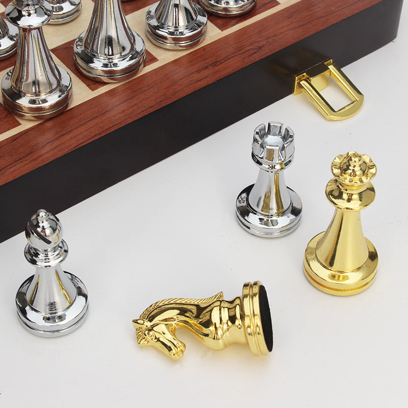 Elegant Taupe Gaia high-end international chess set with intricately carved pieces, showcasing luxury craftsmanship.