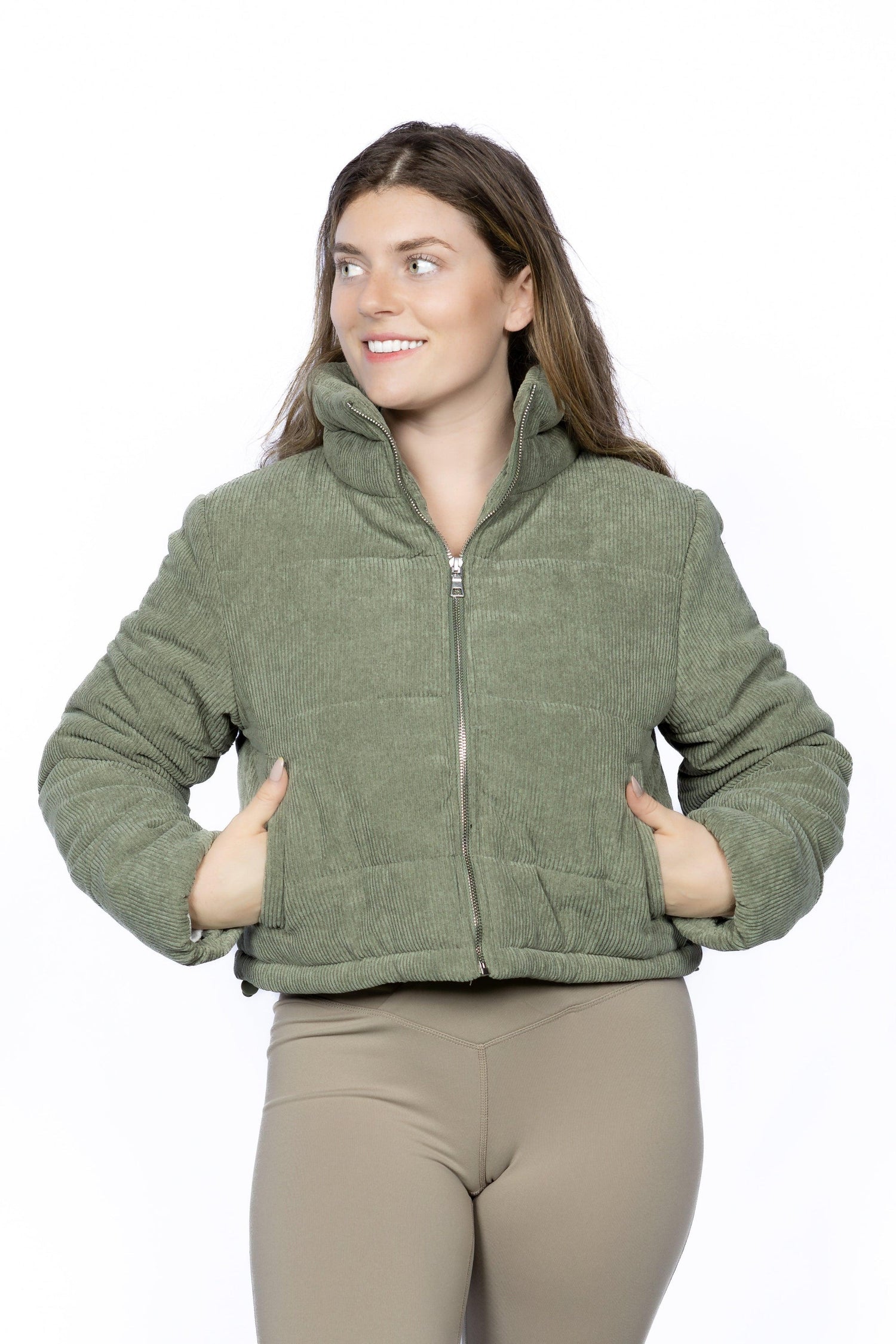 Burgundy Perses pet corduroy zip-up puffer jacket, cozy and stylish for dogs, featuring a soft corduroy texture and warm insulation.