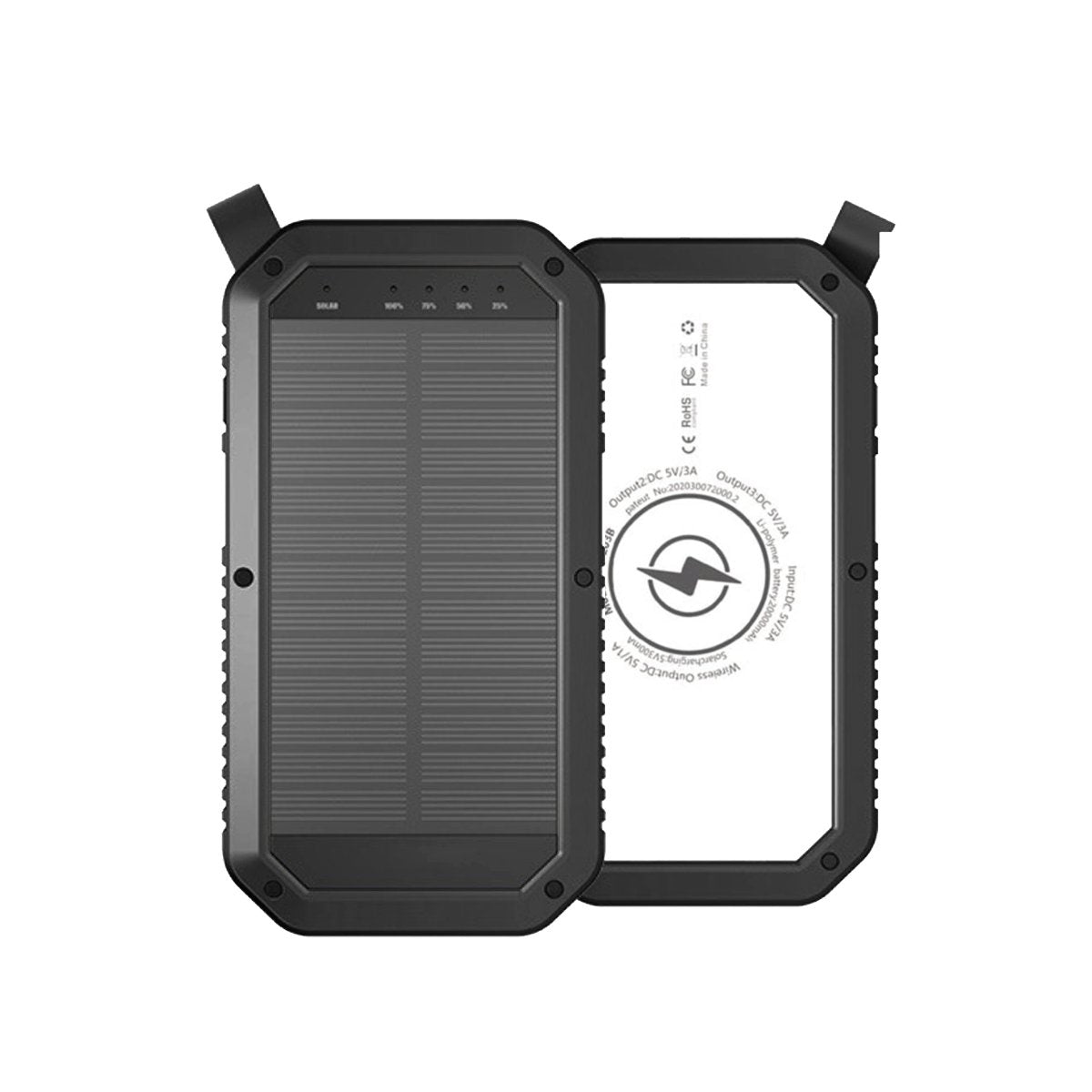 Salmon Lucky Sun Chaser Mini Solar Powered Wireless Phone Charger with 10,000 mAh capacity, compact tech accessory with solar panel